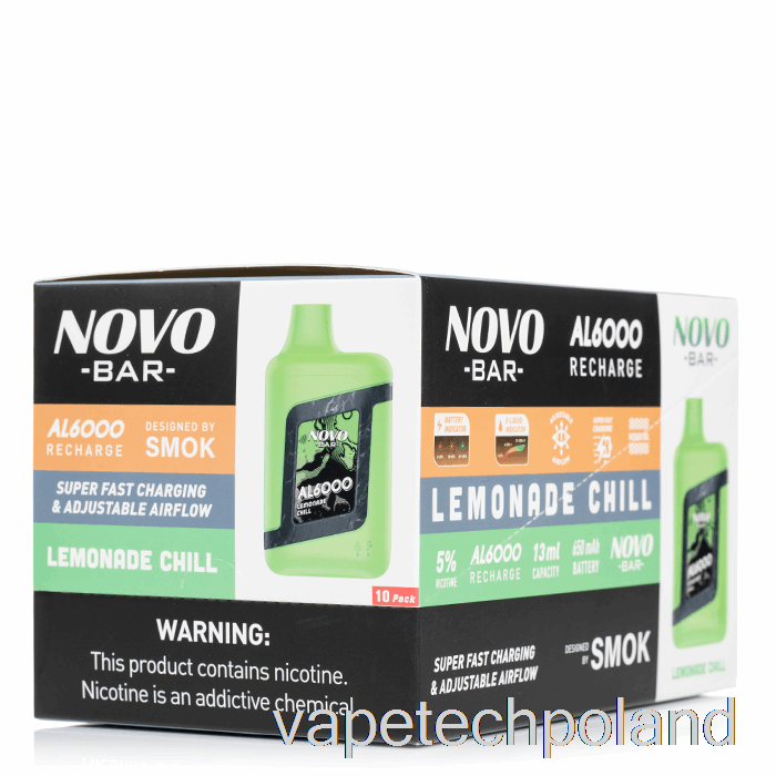 Vape Pod [10 Szt.] Smok Novo Bar Al6000 Jednorazowego Użytku